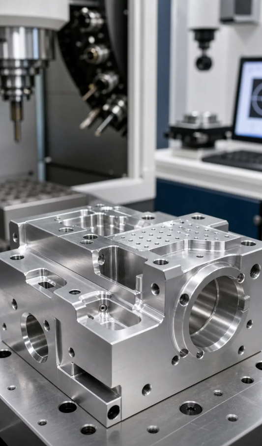 Representative multi-feature precision instrument housing