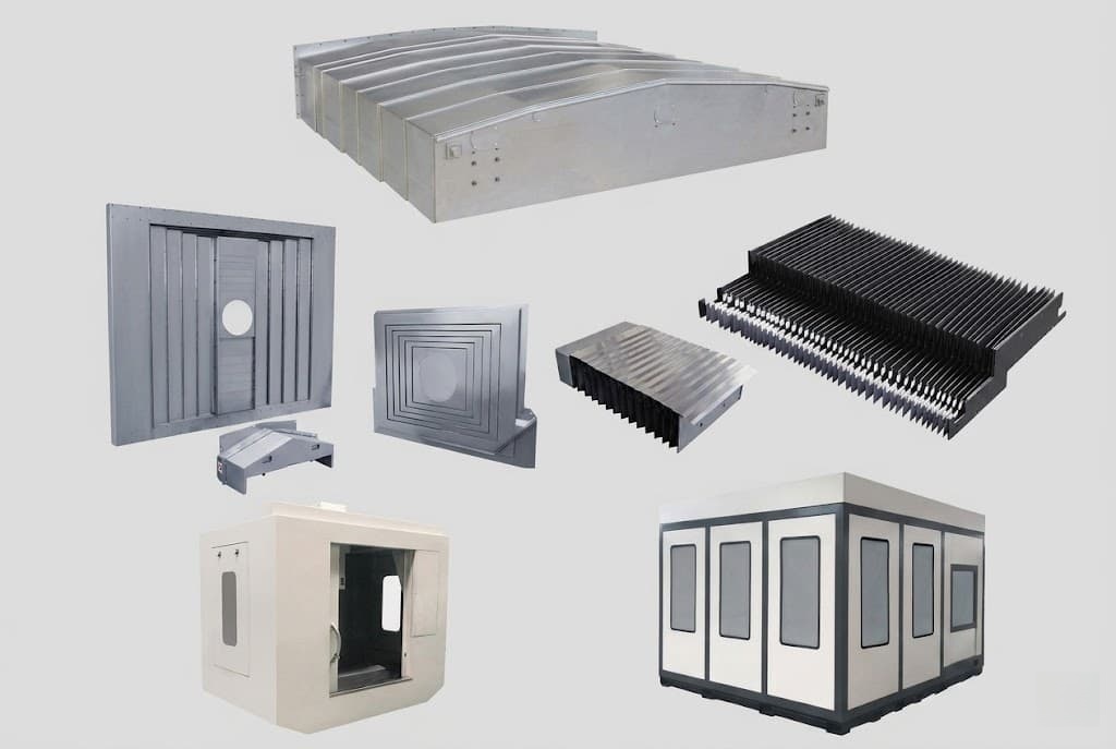 Drag chains machine guards covers and machine tool accessories