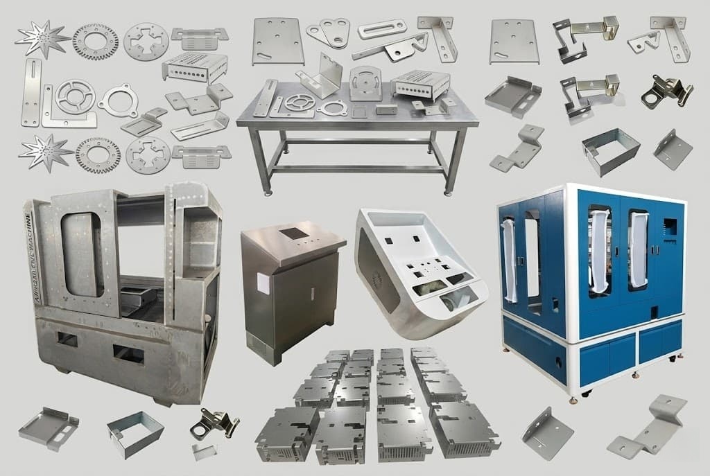 Sheet metal tanks housings covers and semi-finished assemblies