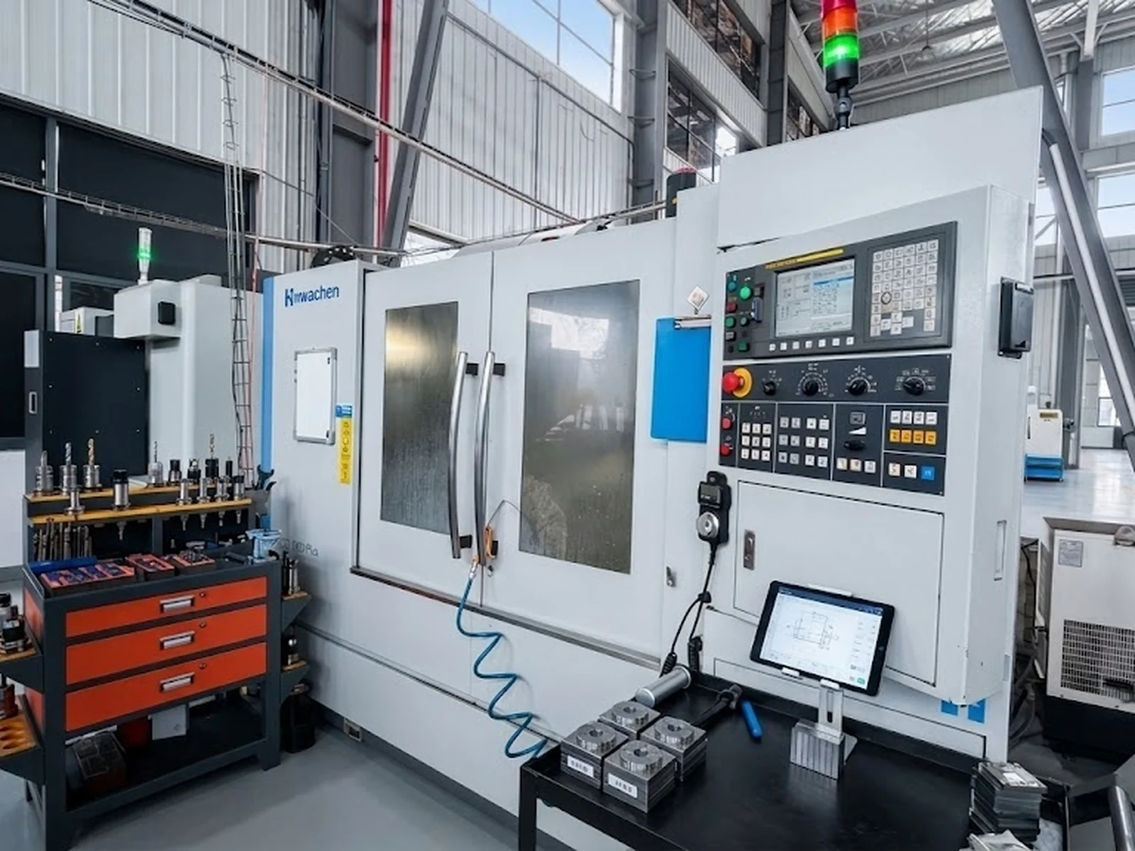 Clean CNC machining cell at an independent partner manufacturer