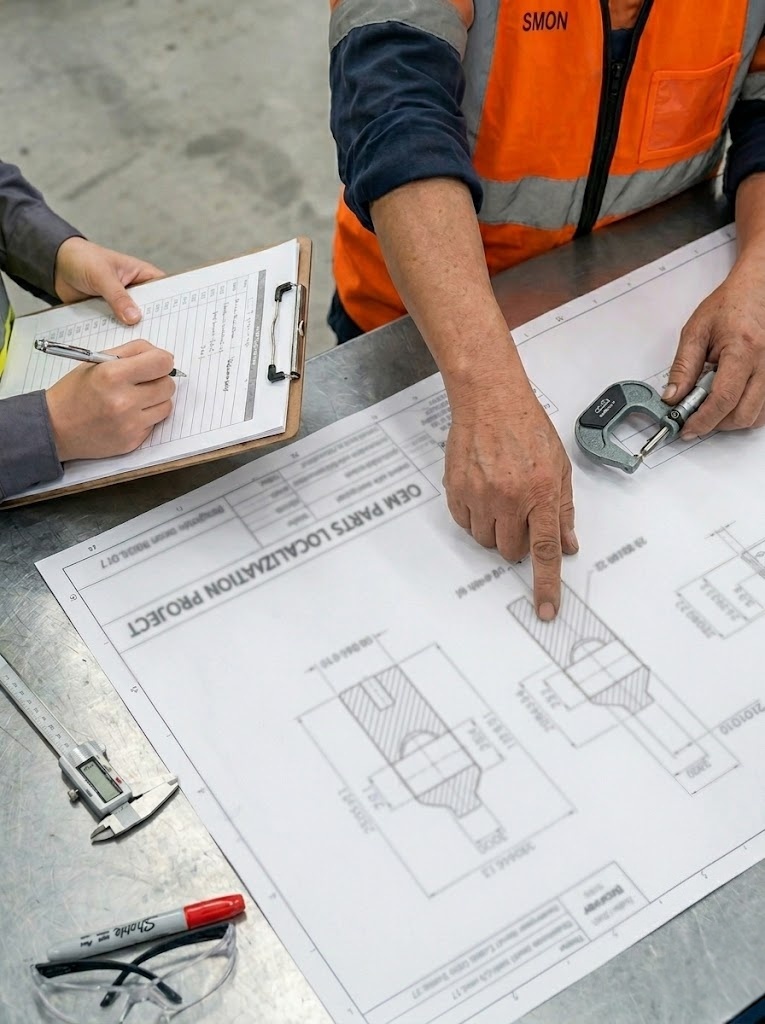 Technical communication for machine tool parts sourcing