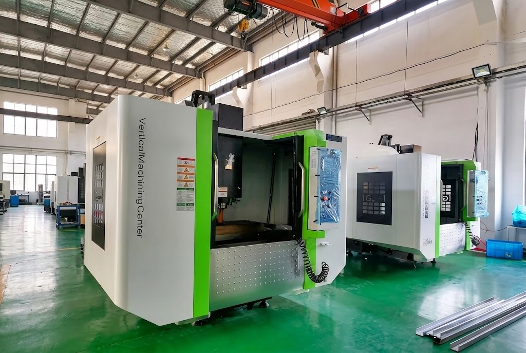 Vertical machining centers on a machine-tool production floor